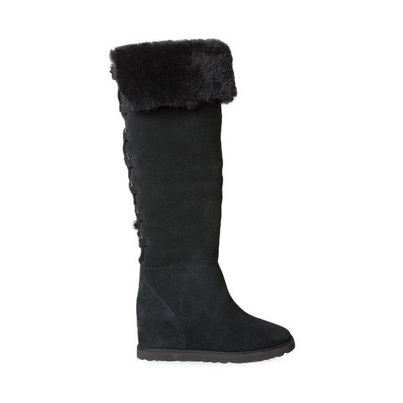 UGG Femme Over The Knee Lace Black Boots - Women´s